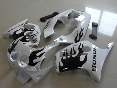 Best 1988-1989 Honda CBR250RR MC19 Motorcycle Fairings - White Glossy Black Flame UK