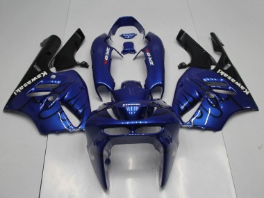 Best 1994-1997 Kawasaki ZX9R Motorcycle Fairings - Blue Black Flame UK