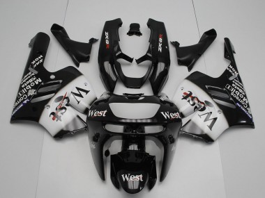 Best 1994-1997 Kawasaki ZX9R Motorcycle Fairings - Glossy Black White West UK