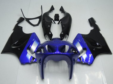 Best 1996-2003 Kawasaki ZX7R Motorcycle Fairings - Blue Silver Glossy Black UK