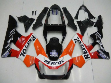 Best 2000-2001 Honda CBR900RR 929RR Motorcycle Fairings - Orange White Red Glossy Black Repsol UK