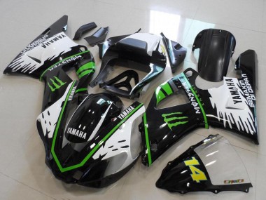 Best 2000-2001 Yamaha YZF R1 Motorcycle Fairings - Glossy Black White Green Monster UK