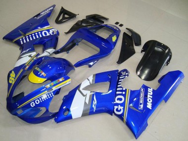 Best 2000-2001 Yamaha YZF R1 Motorcycle Fairings - Blue White Yellow Motul 46 UK