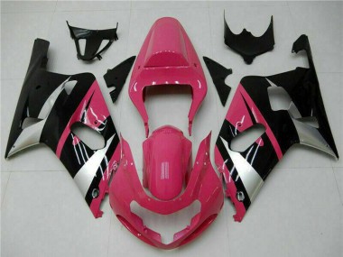 Best 2001-2003 Suzuki GSXR 600/750 Motorcycle Fairings - Pink Silver Glossy Black UK