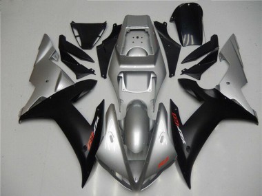 Best 2002-2003 Yamaha YZF R1 Motorcycle Fairings - Silver Matte Black UK