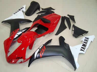Best 2002-2003 Yamaha YZF R1 Motorcycle Fairings - Red White Matte Black UK