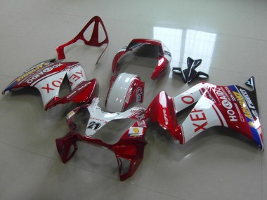 Best 2002-2013 Honda VFR 800 Motorcycle Fairings - White Red Blue Xerox 21 UK