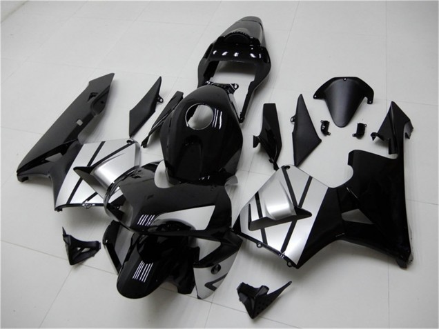 2003-2004 Honda CBR600RR Motorcycle Fairings - Silver Glossy Black Stripe UK