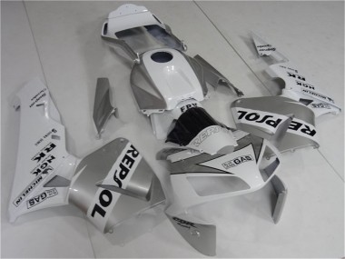 Best 2003-2004 Honda CBR600RR Motorcycle Fairing - White Silver Black Repsol UK