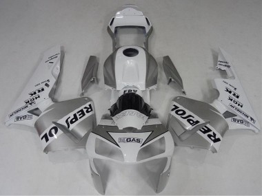 Best 2003-2004 Honda CBR600RR Motorcycle Fairing - White Silver Black Repsol UK