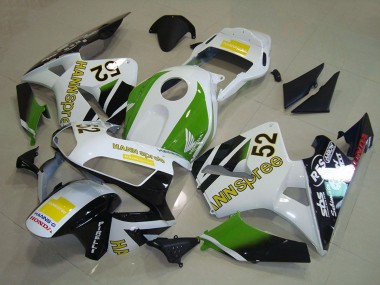 Best 2003-2004 Honda CBR600RR Motorcycle Fairings - White Green Yellow Glossy Black Hannspree 52 UK