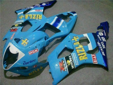 Best 2003-2004 Suzuki GSXR 1000 Motorcycle Fairings - Blue White Yellow Rizla UK