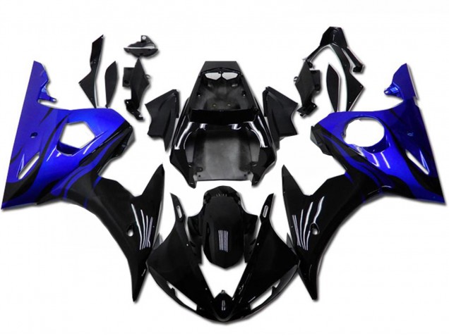 2003-2004 Yamaha YZF R6 Motorcycle Fairing Kits - Blue Glossy Black UK