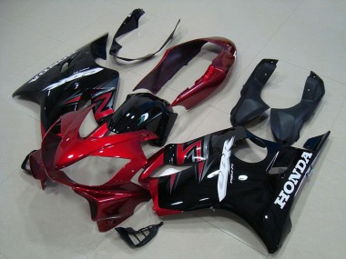 Best 2004-2007 Honda CBR600 F4i Motorcycle Fairings Kit - Red Glossy Black UK