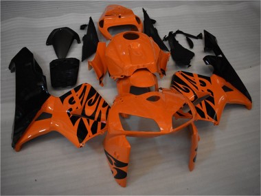 Best 2005-2006 Honda CBR600RR Motorcycle Fairing - Orange Black Flame UK