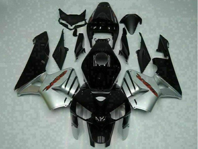 2005-2006 Honda CBR600RR Motorcycle Fairings - Glossy Black Silver UK