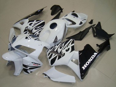 Best 2005-2006 Honda CBR600RR Motorcycle Fairings - White Black Flame UK