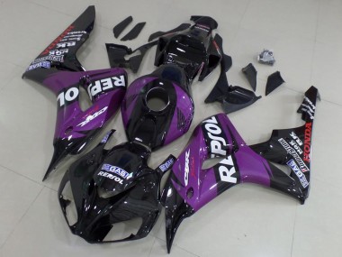 Best 2006-2007 Honda CBR1000RR Motorcycle Fairings - Glossy Black Purple Repsol UK