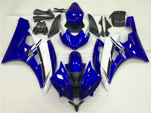 2006-2007 Yamaha YZF R6 Motorcycle Fairings - Blue White Black UK