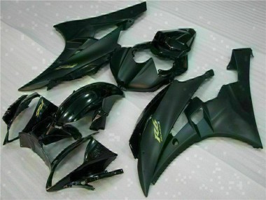 Best 2006-2007 Yamaha YZF R6 Motorcycle Fairings - Glossy Black Matte Black Gold Decals UK
