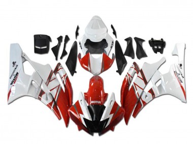 Best 2006-2007 Yamaha YZF R6 Motorcycle Fairings - White Red Black Motul Michelin UK