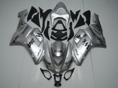 Best 2007-2008 Kawasaki ZX6R Motorcycle Fairings - Silver West UK
