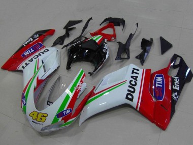 Best 2007-2014 Ducati 848 1098 1198 Motorcycle Fairings - White Red Green Glossy Black Yellow 46 UK