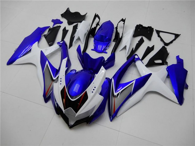 2008-2010 Suzuki GSXR 600/750 Motorcycle Fairings - White Blue Black Red Line UK