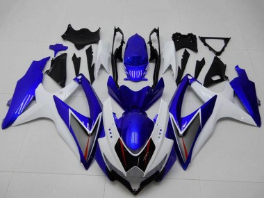 Best 2008-2010 Suzuki GSXR 600/750 Motorcycle Fairings - White Blue Black Red Line UK