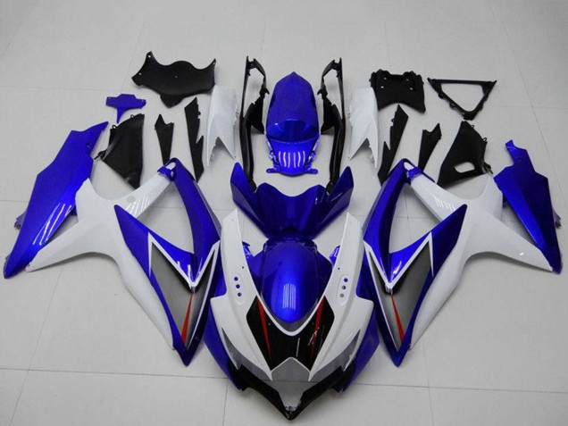 2008-2010 Suzuki GSXR 600/750 Motorcycle Fairings - White Blue Black Red Line UK