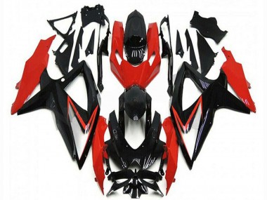 Best 2008-2010 Suzuki GSXR 600/750 Motorcycle Fairings - Red Glossy Black Stripe UK