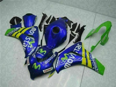 Best 2008-2011 Honda CBR1000RR Motorcycle Fairings - Blue Yellow Green MoviStar Castrol UK