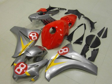 Best 2008-2011 Honda CBR1000RR Motorcycle Fairings - Silver Red Yellow 8 UK
