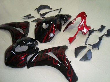 Best 2008-2011 Honda CBR1000RR Motorcycle Fairings - Glossy Black Red Flame Racing UK