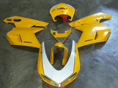 Best 2008-2012 Kawasaki EX250 Motorcycle Fairings - White Yellow UK