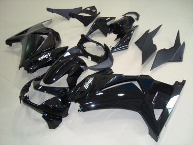 Best 2008-2012 Kawasaki ZX250R Motorcycle Fairings - Glossy Black White Ninja UK