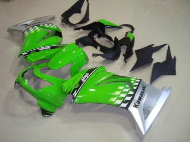 Best 2008-2012 Kawasaki ZX250R Motorcycle Fairings - Green Silver UK