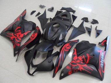Best 2009-2012 Honda CBR600RR Motorcycle Fairings - Matte Black Red Skull UK