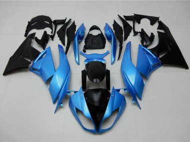Best 2009-2012 Kawasaki ZX6R Motorcycle Fairings - Light Blue Glossy Black UK