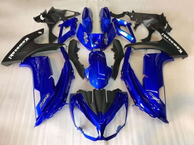 Best 2012-2016 Kawasaki EX650 Motorcycle Fairings - Blue Matte Black UK