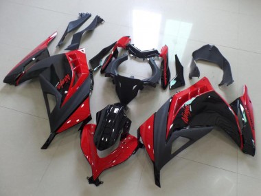 Best 2013-2018 Kawasaki ZX300R Motorcycle Fairings - Red Glossy Black Matte Black UK