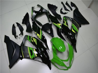 Best 2013-2018 Kawasaki ZX6R Motorcycle Fairings - Green Yellow Glossy Black Matte Black UK