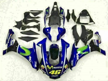 Best 2015-2019 Yamaha YZF R1 Motorcycle Fairings - Blue Silver Black Green MoviStar UK