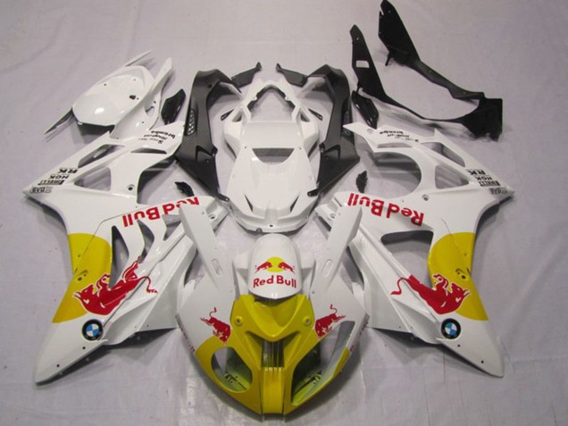 2009-2014 BMW S1000RR Motorcycle Fairings - White Yellow Red Bull UK