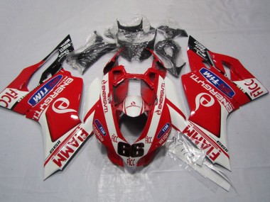 Best 2011-2014 Ducati 1199 Motorcycle Fairings - White Red Fiamm Ficc UK