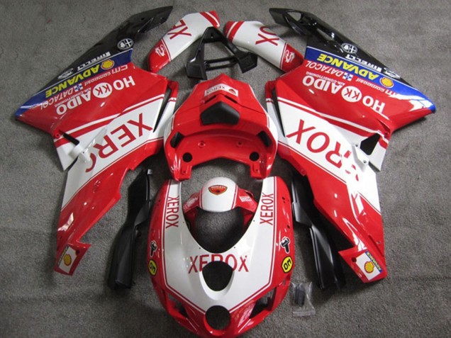2005-2006 Ducati 749 Motorcycle Fairings - White Red Blue Glossy Black Xerox UK