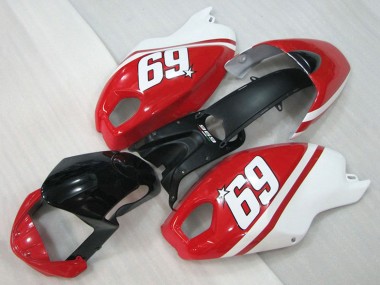 Best 2008-2012 Ducati Monster 696 Motorcycle Fairings - White Red Glossy Black 69 UK