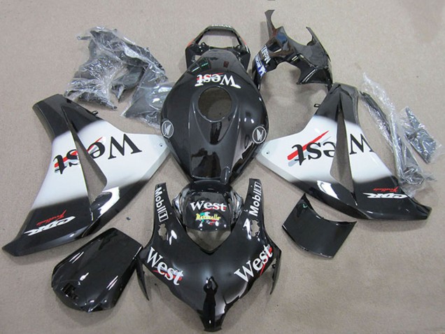 2008-2011 Honda CBR1000RR Motorcycle Fairings - Glossy Black White West UK