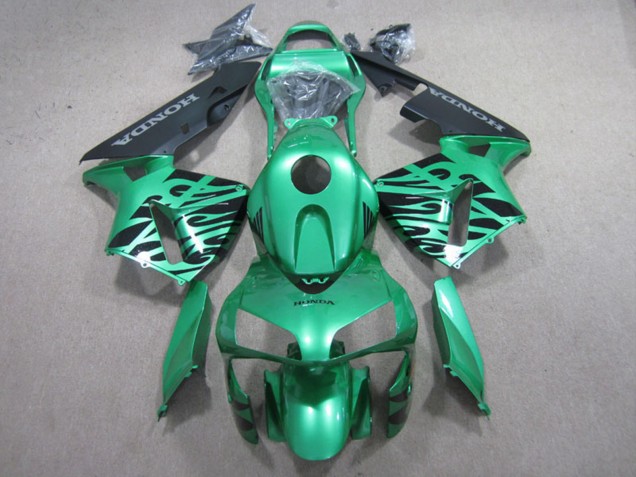 2003-2004 Honda CBR600RR Motorcycle Fairings - Green Black Flame UK