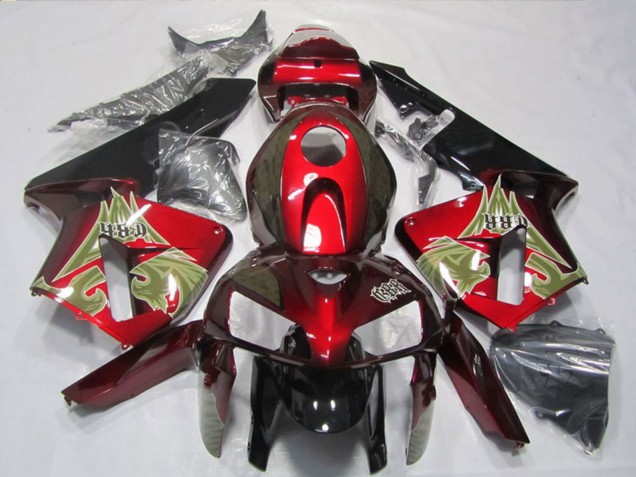 2005-2006 Honda CBR600RR Motorcycle Fairing - Black Red UK